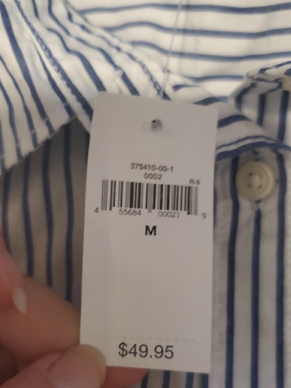 GAP Blue and White Striped Button-Down Shirt - Picture 3 of 3